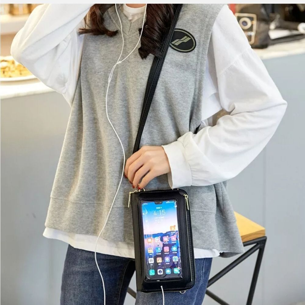 RFID Blocking Wallet for Women's Touch Screen Handbag Cell Phone Purse Crossbody